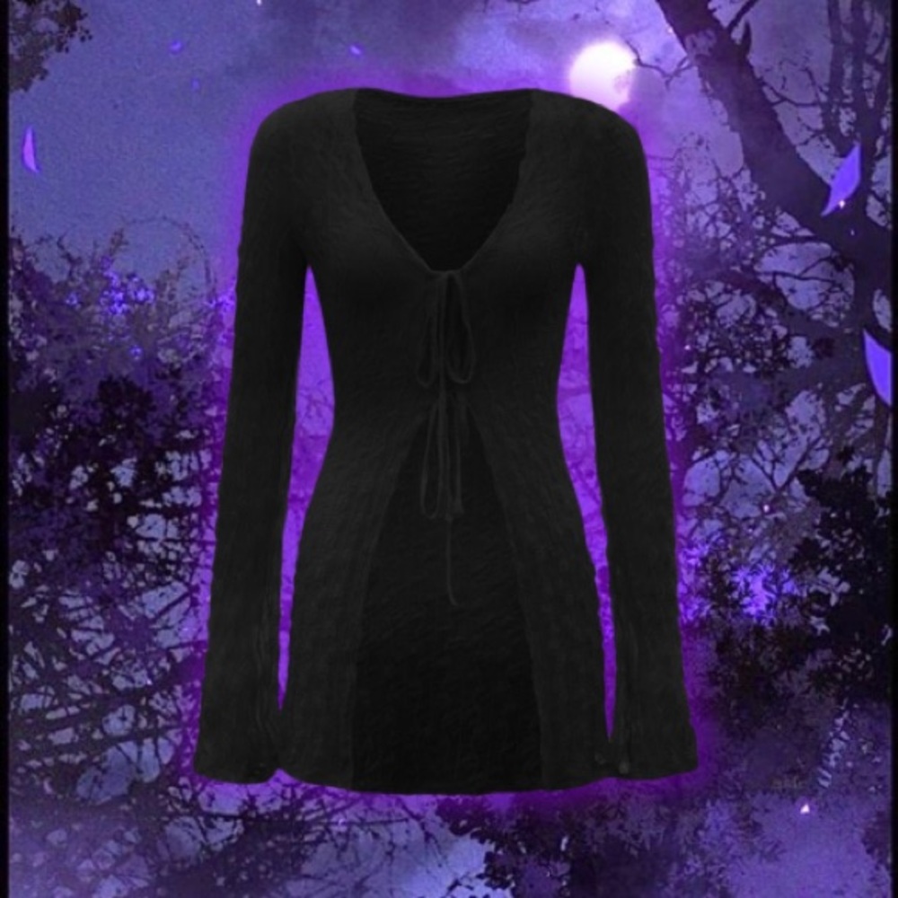 Black whimsigothic mesh cardigan